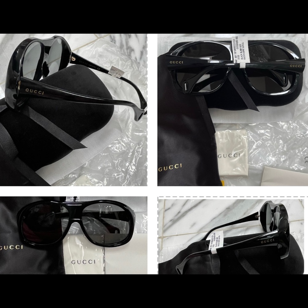 UNISEX GUCCI OVERSIZED PILOT AVIATOR SUNGLASSES - Picture 10 of 16